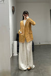 Mutedance 24 Spring/Summer Silk Elastic Waist Loose Pants MD-MD24SS10-HUIBAI hoary PM114